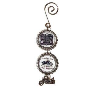 Biker Born Biker Bred Motorcycle Christmas Ornament/ Wall Hanger/ Car Charm